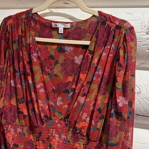 DR2 Red Floral Women's Top